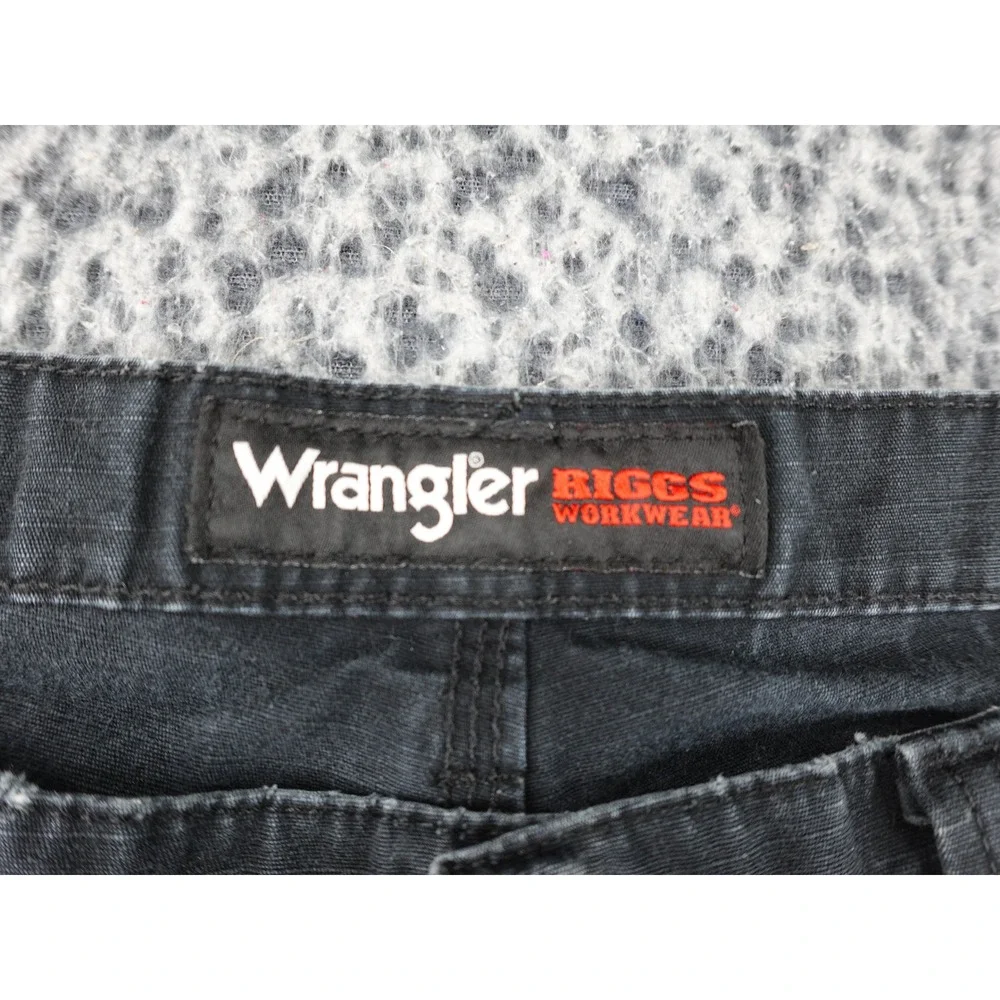 Wrangler RIGGS Workwear Carpenter Pants Mens 36x32 Black Distressed 3W060BL